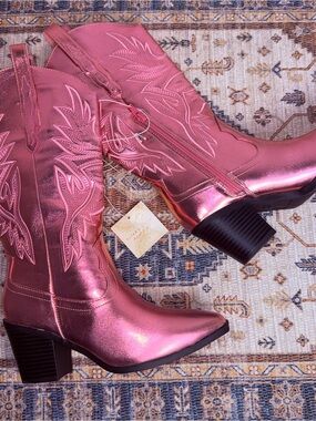 Altart’d State Metallix Pink Western Boots - Women's